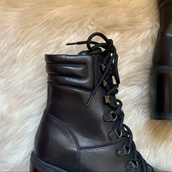 New! MARC FISHER Laboni Leather Combat Boots - Picture 5 of 10